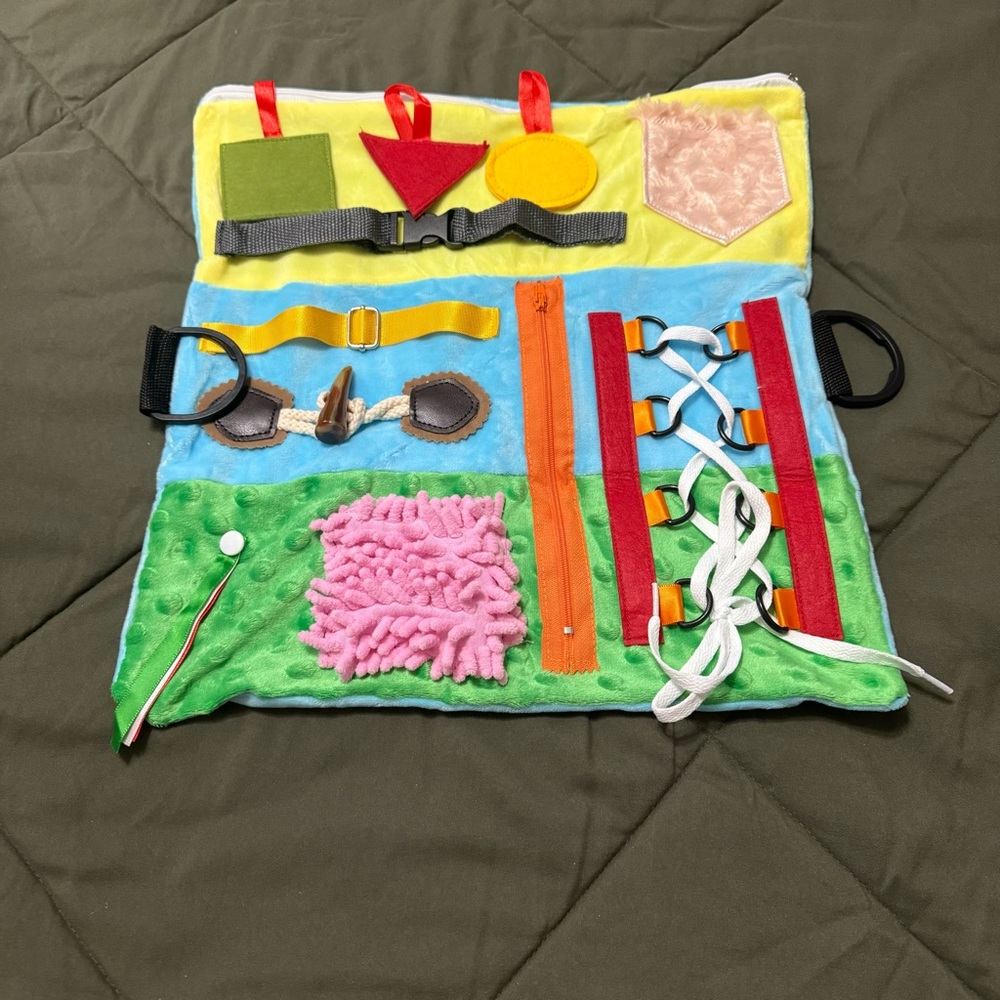 Fidget Blanket- Fidget Pillowcase Cover for kids and adults. New!